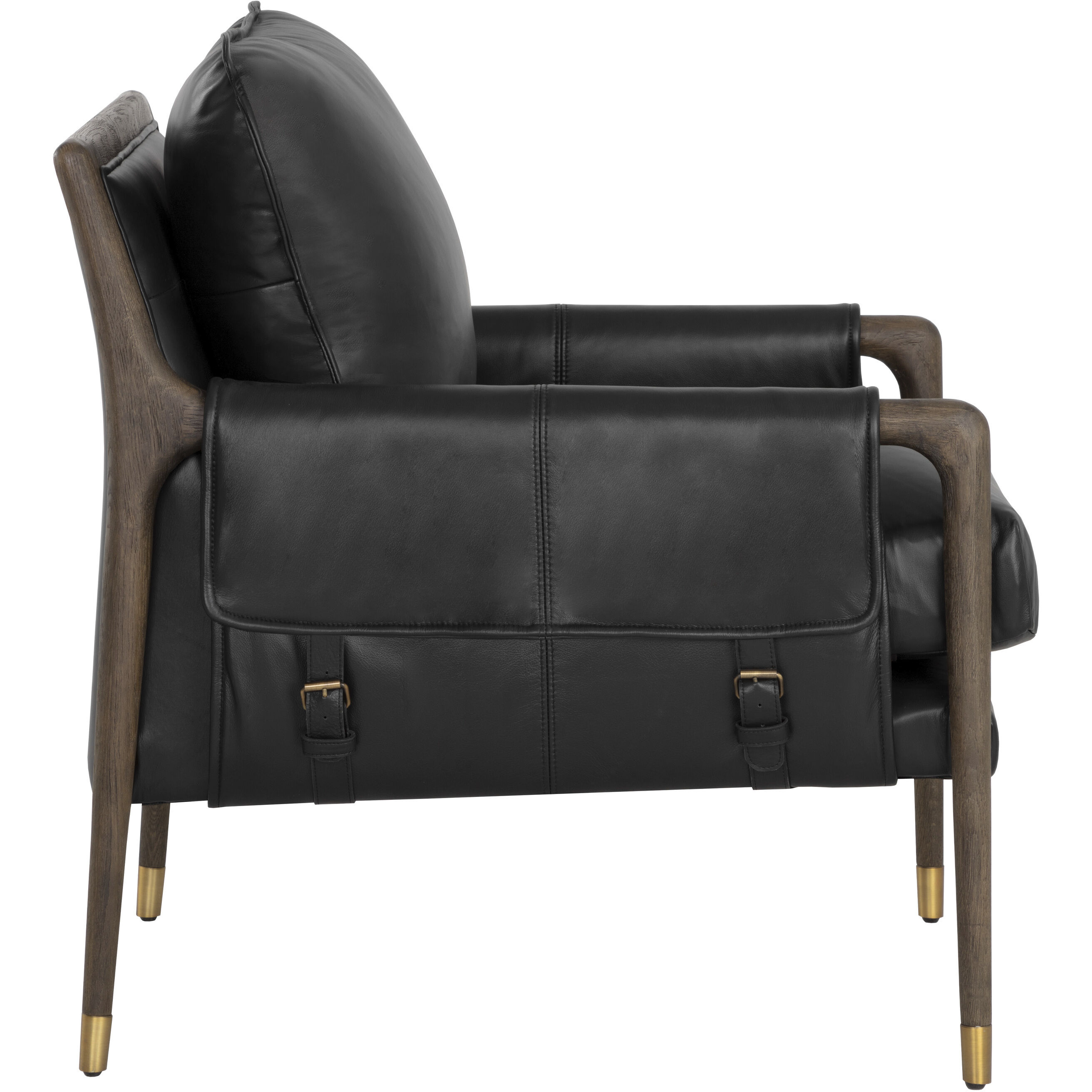 Mauti Distressed Brown / Cortina Black Leather Armchair